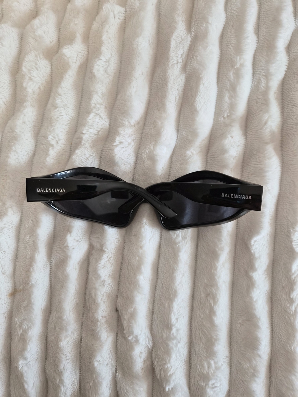 Balenciaga Black Sculptural Cat-Eye Sunglasses